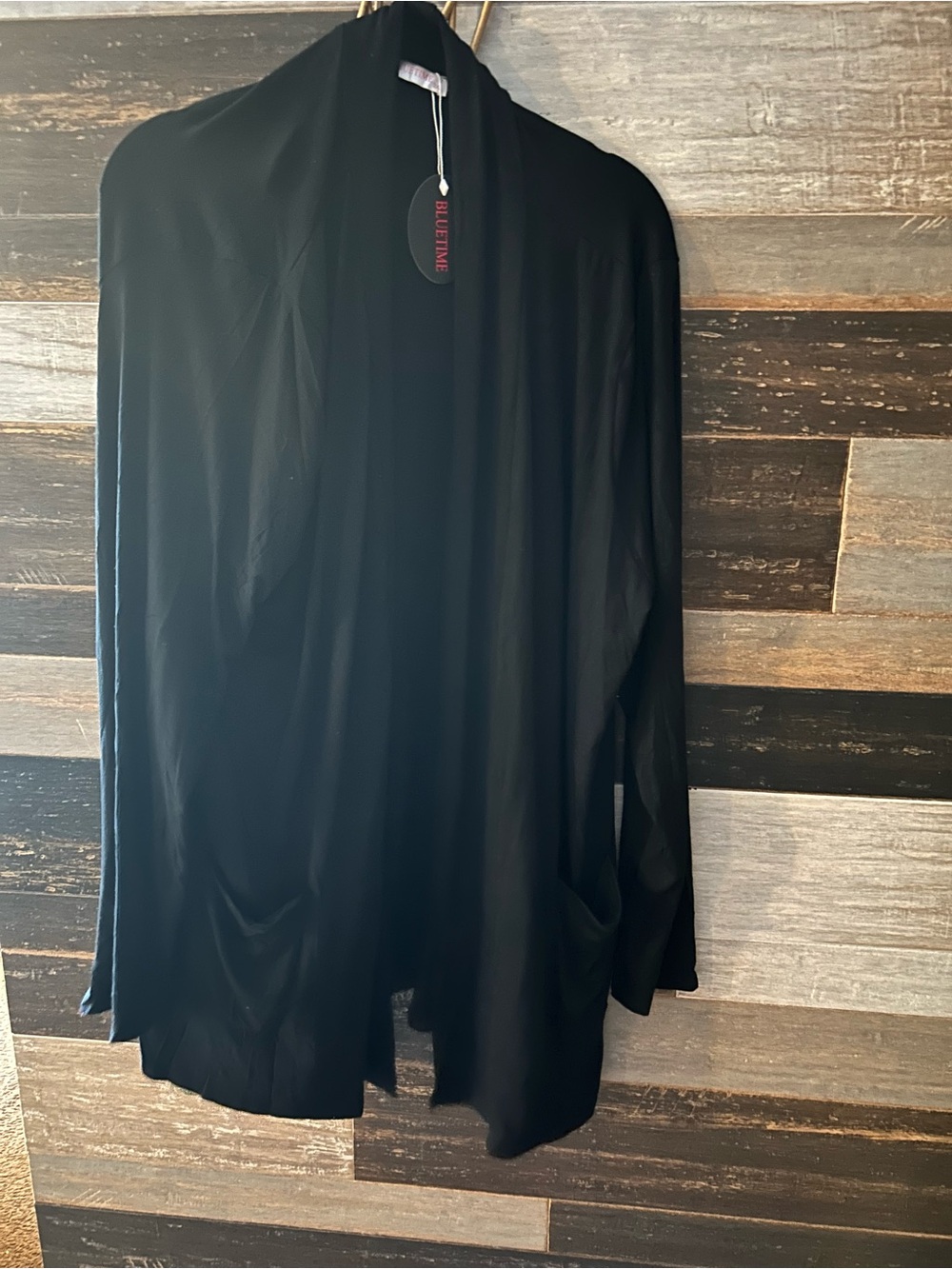 Bluetime Black Women's Open-Front Cardigan size 2x new